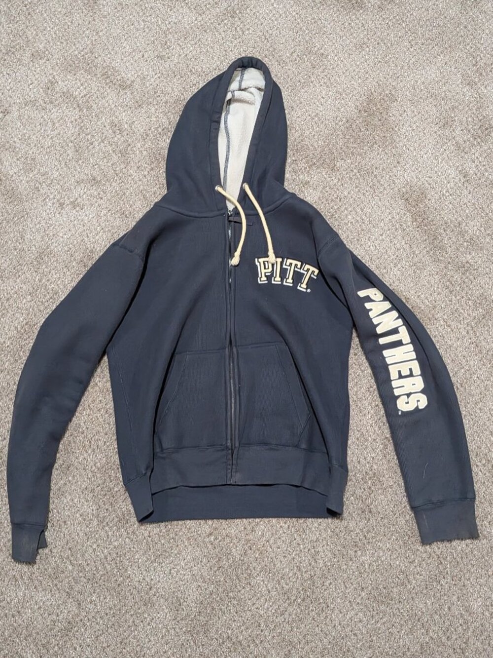 Pittsburgh Panthers Zip Up Hooded Sweatshirt Men's Large